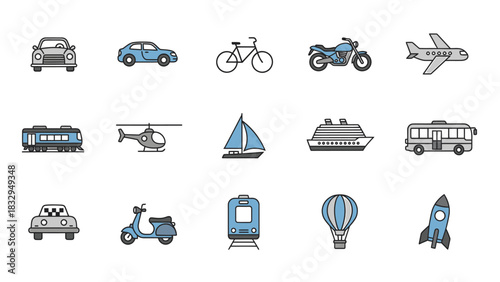 Vector Transportation Icons Set