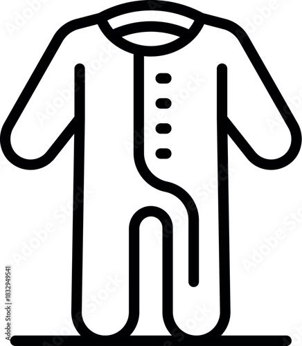 Baby romper suit with long sleeves and buttoned front, providing warmth and comfort for newborns