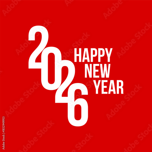 2026 Happy New Year design vector. trendy unique new year 2026 logo. New Year 2026 poster design. 2026 logo for business, education, economy world. 2026 logo for calendar. Happy new year wish.