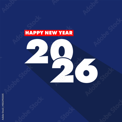 2026 Happy New Year design vector. trendy unique new year 2026 logo. New Year 2026 poster design. 2026 logo for business, education, economy world. 2026 logo for calendar. Happy new year wish.
