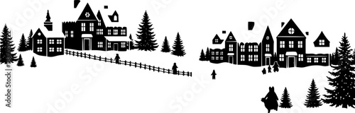 Santa in a reindeer sleigh in the sky. Winter christmas .
