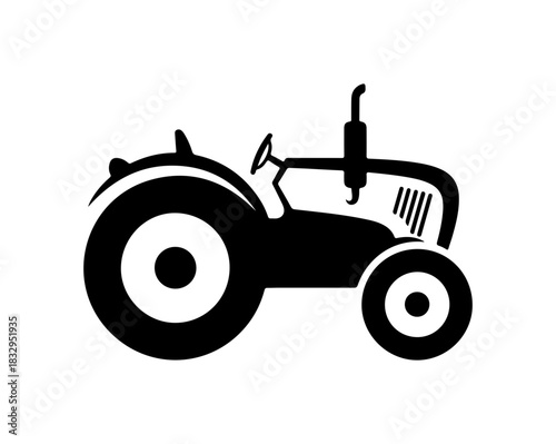 Bold tractor icon for farming, agriculture, and rural lifestyle promotion needs