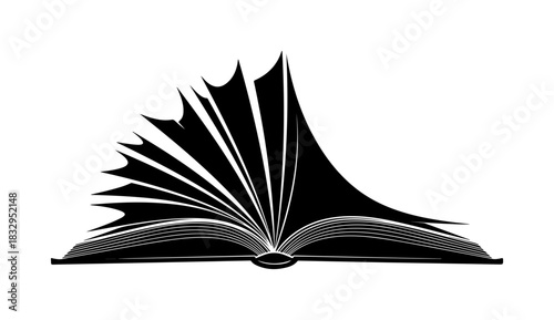 Open book illustration representing knowledge, learning, and education concept