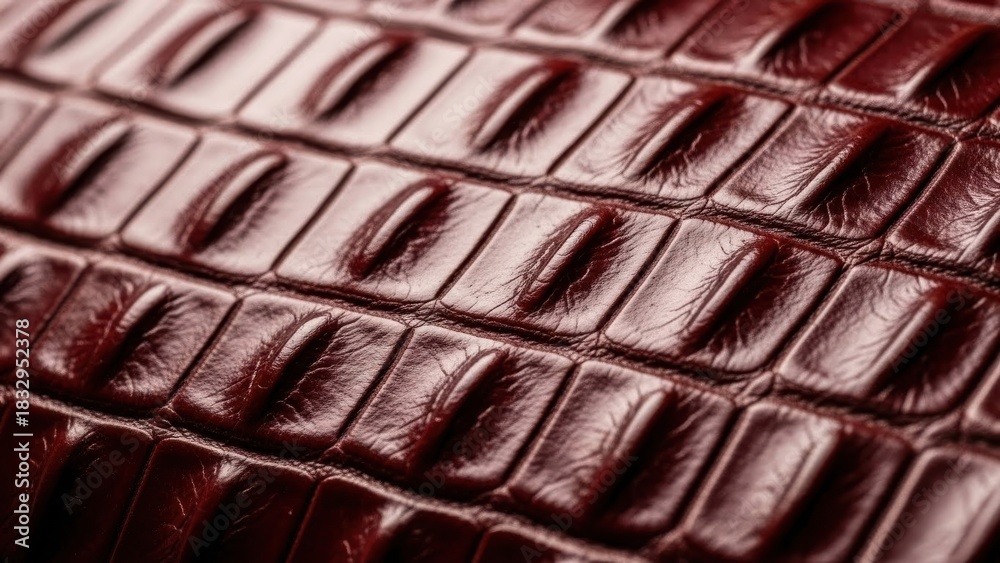 Obraz premium Deep Red Crocodile Leather Texture Macro Shot