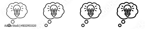 Brainstorm Cloud  Icon Set Different Style Collection