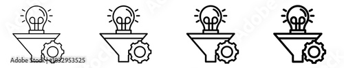 Idea Funnel  Icon Set Different Style Collection