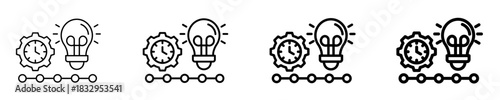 Innovation Timeline  Icon Set Different Style Collection