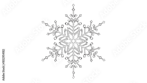 Intricate snowflake pattern revealing delicate ice crystal symmetry in winter.