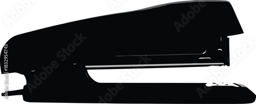 Black stapler office supply isolated on white background