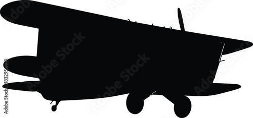 Biplane silhouette icon