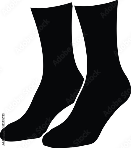 Black socks pair isolated on white background