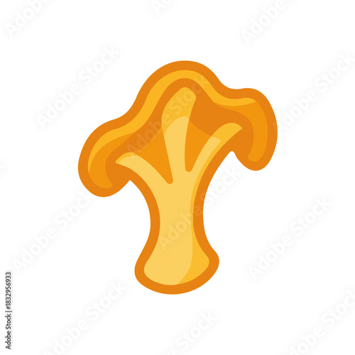 Attractive, Simple illustration with EPS format design of chanterelle mushroom isolated on white and transparent background, Clipart set, Minimalist illustration