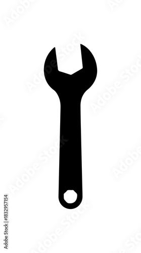 Essential wrench tool icon for repair, maintenance, and construction work