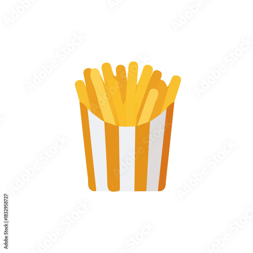 Attractive Simple illustration with EPS format design of french_fries_box isolated on white and transparent background, Clipart set, Minimalist illustration