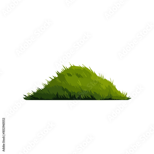 Attractive Design, Simple illustration with EPS format design of grassy hill isolated on white and transparent background, Clipart set, Minimalist illustration