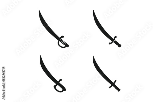 Different styles of swords displayed in a simple, clean layout for easy reference and design inspiration