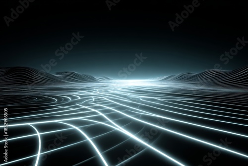 Cyber Blue Data Flow Illustration