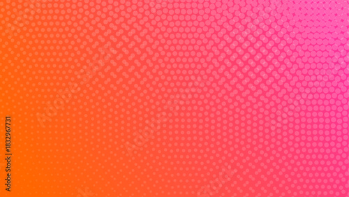Abstract Orange and Pink Gradient Background with Flowing White Dots, Modern Digital Vector Design