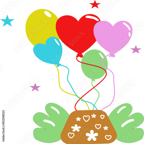 set of vector hearts. Valentine's Day background with a red falling hearts. Love concept.
