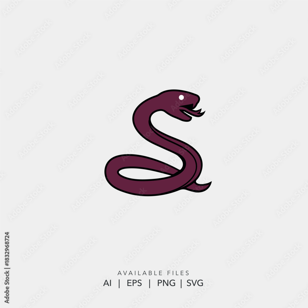 Naklejka premium Aggressive Purple Cobra Snake Mascot Logo Vector Illustration for Esport and Gaming Team Identity