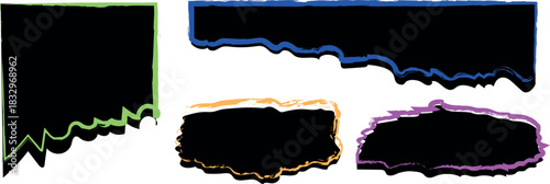 Realistic Colorful Line Torn Paper Sheet Collection Featuring Ripped Notebook Edges, Scrapbook Tear Effects, and Split Blank Page Designs for Modern Social Media Banners, Digital Backgrounds