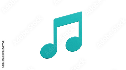 Teal musical note PNG isolated on transparent background, music symbol for graphic design and creative projects, melody icon