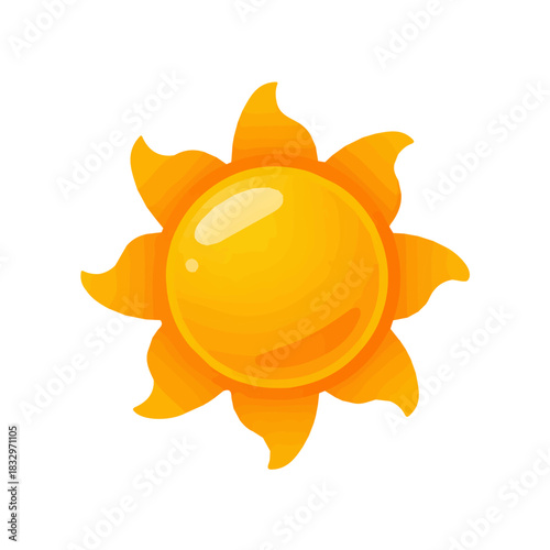 2D_icon_of_a_sun_shape_isolated_on_a_white background, flat 2D icon, minimal design, simple illustration with EPS format design, An Attractive Minimalist design