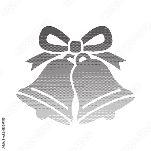 Elegant Christmas bells with bow for Silhouette  Vector  bells Dot Pattern Illustration