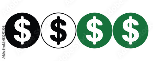 Money sign logo vector with dollar icon and symbol, ideal for finance, banking, business loans, payroll, and currency exchange
