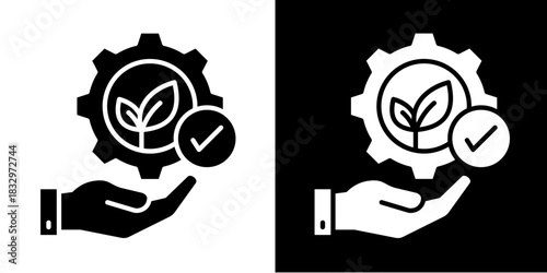 Eco Compliance Icon Set White Style Collection
