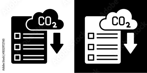 Carbon Reduction Plan Icon Set White Style Collection
