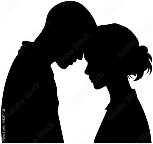 Forehead Touch – Emotional Connection Silhouette