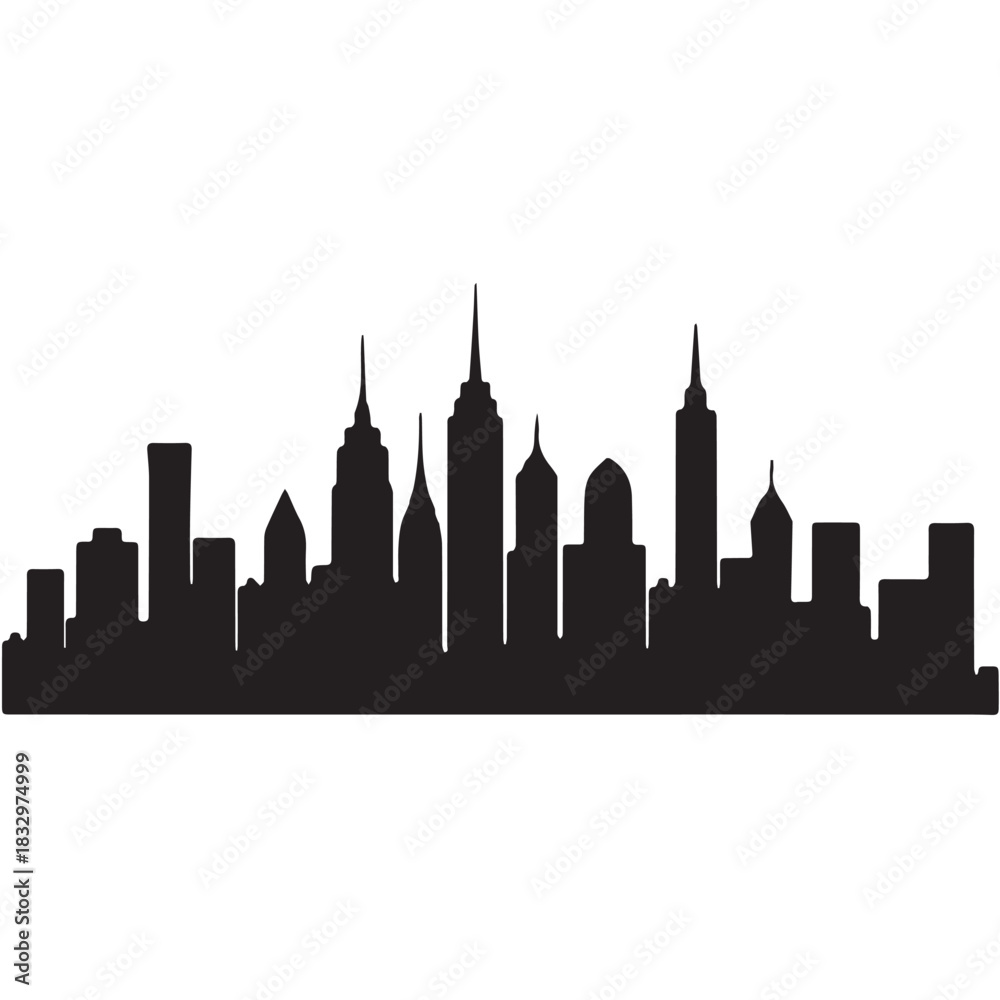 Fototapeta premium City skylines, silhouette of the city. Cityscape with buildings, Modern city with layers 