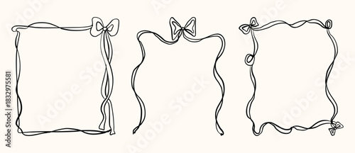 Elegant Decorative Coquette Bow Borders