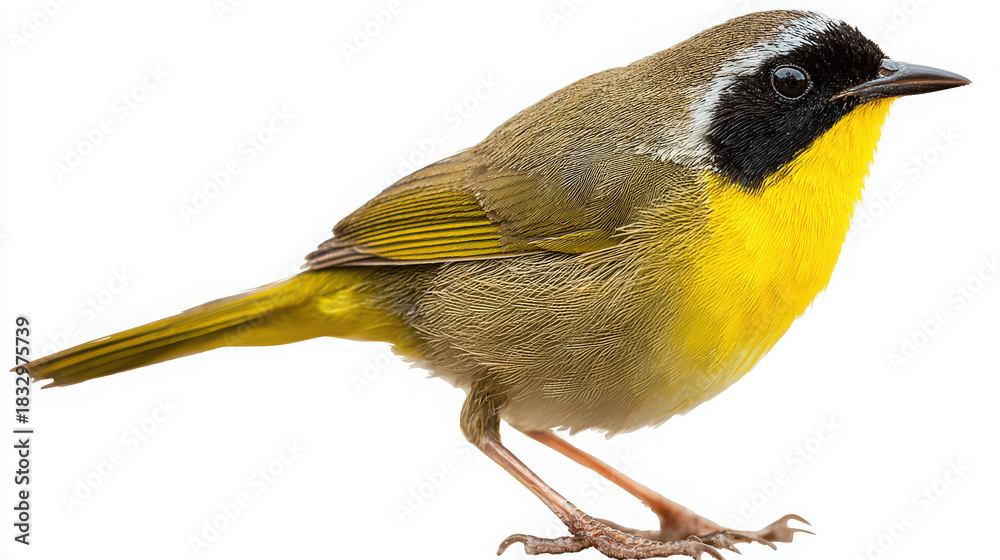 Fototapeta premium common yellowthroat bird on white background