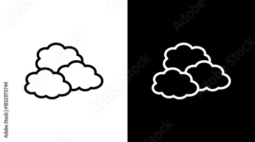 Cloudy  White Icon Set Design