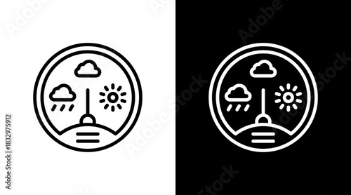 Barometer  White Icon Set Design