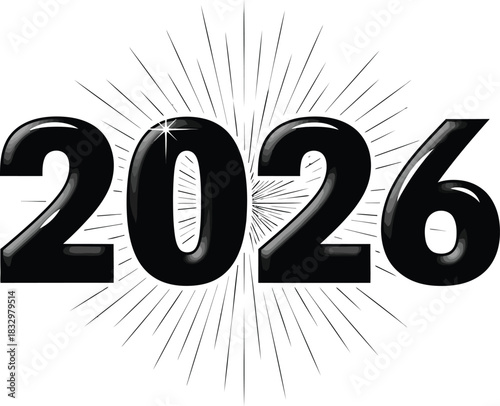 Brighten your designs with this stunning 2026 graphic for a modern, fresh, and futuristic feel