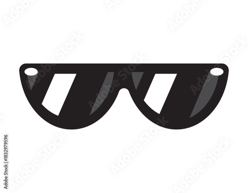 black sunglasses cartoon style, vector illustration 