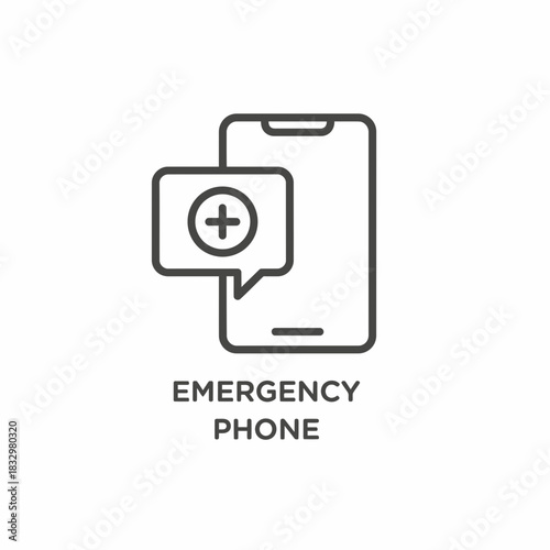 Emergency phone communication icon symbolizing urgent assistance and mobile alerts