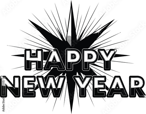 Celebrate the vibrant new year with this stunning design and wish everyone happiness and success