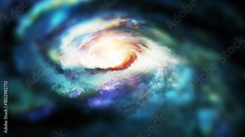A bright, spiraling galaxy rotates in space, playing with plasma, energy, and light. You can use this animation in some of your astrological and cosmic projects, or use it as backgrounds.
