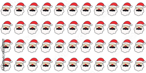 A delightful and festive repeating pattern of stylized elderly figures wearing traditional red hats, perfect for cheerful winter holiday backgrounds and seasonal design elements