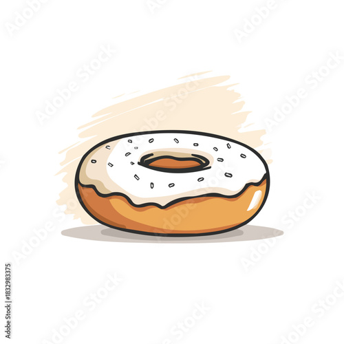 A_Simple_flat_2D_icon_powdered_sugar_donut_isolated_Christmas set collection