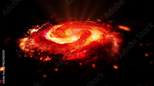 A bright, spiraling galaxy rotates in space, playing with plasma, energy, and light. You can use this animation in some of your astrological and cosmic projects, or use it as backgrounds.
