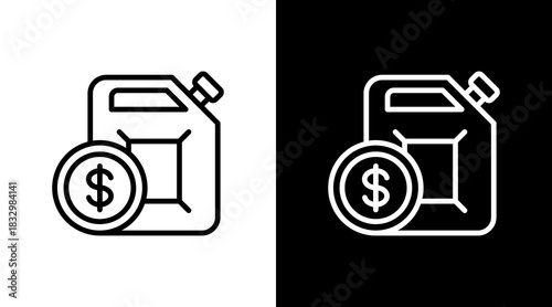 Gas Price  White Icon Set Design