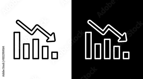 Economic Crisis  White Icon Set Design