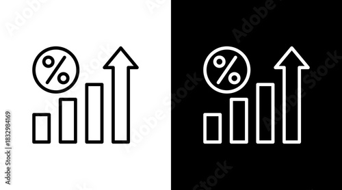 Interest Rate  White Icon Set Design