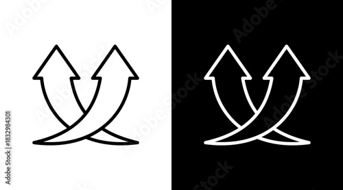 Rising Arrows  White Icon Set Design