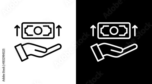 Wage Increase  White Icon Set Design